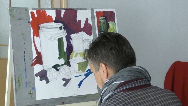 Натюрморт из контрастных по цвету предметов. Часть 2