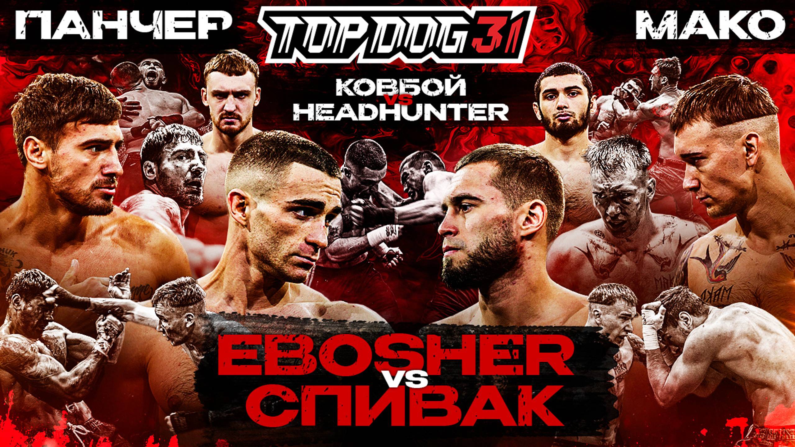 TOP DOG 31 | Ebosher VS Спивак, Панчер VS Мако, Ковбой VS Headhunter