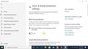 #13 - ( Enable / Disable ) Virus & Threat Protection - Windows 10 Tutorial