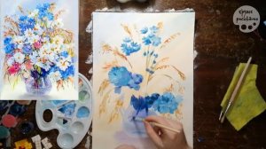 Рисуем гуашью "Букетцветов"