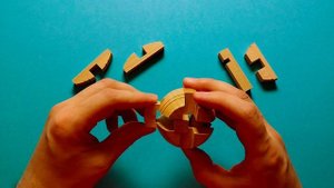 деревянная головоломка бочка, разбираем, 12 деталей