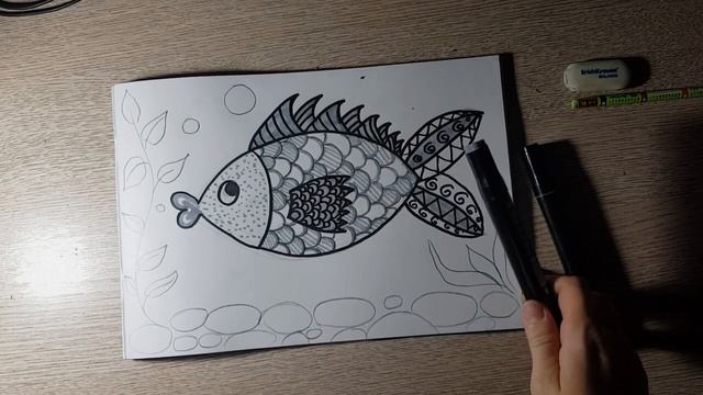 Урок рисование: Подводный мир (Рыбка) смотреть онлайн