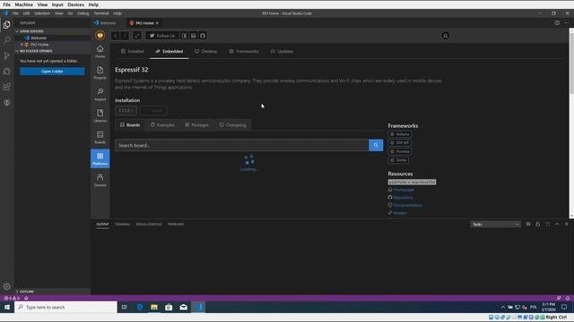 Visual Studio Code PlatformIO For ESP32 WROVER DEV KIT
