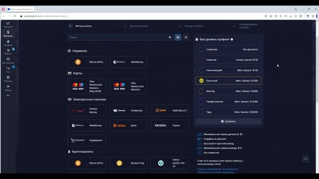 СПОСОБЫ ПОПОЛНЕНИЯ СЧЕТА В POCKET OPTION И ВЫВОДА СРЕДСТВ