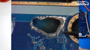Ремонт ноутбука Lenovo S340. Восстановление сквозного прогара материнской платы