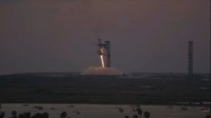 Трансляция SpaceX с захватом первой ступени системы Starship с нескольких ракурсов.