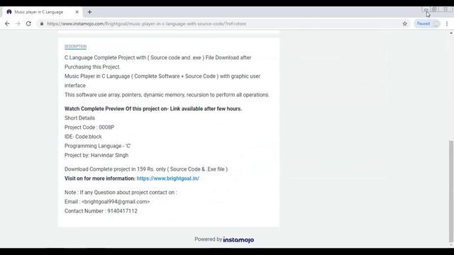 Music Player in c language with source code. Complete C language proejct.