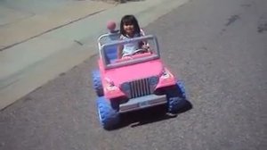 Karalina's first Barbie Hot Wheels Jeep