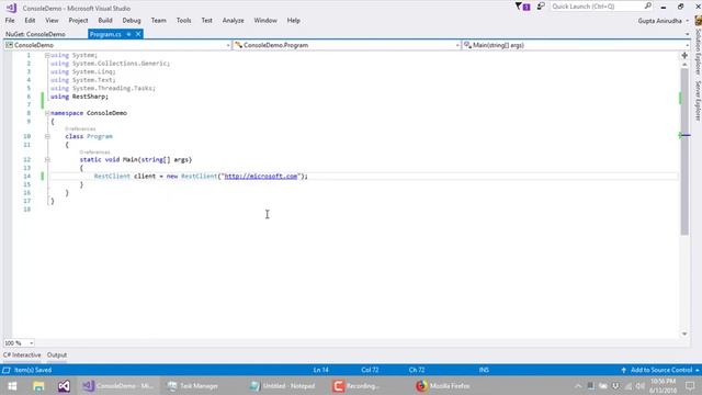 Get started with Csharp using Csharp interactive window