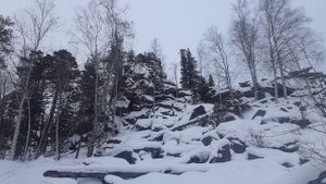 Поход на скальники Шахтай - Ворона - Обзорный зимой 2021 г.