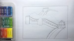 Draw the Great wall of China I Great wall of China drawing Tutorial I Seven Wonders Drawing