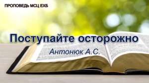 Поступайте осторожно. Антонюк А.С. Проповедь МСЦ ЕХБ