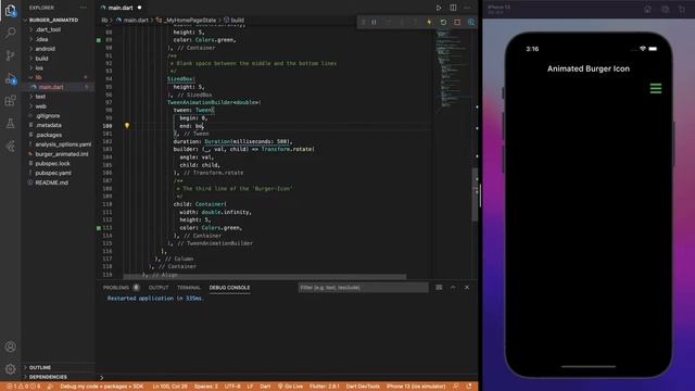 Animated Burger Icon | Menu Icon | Flutter UI - Speed Code
