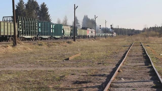 Прибытие и отправление ДТ1-009 Псков – Луга, а также грузовые поезда смотреть онлайн