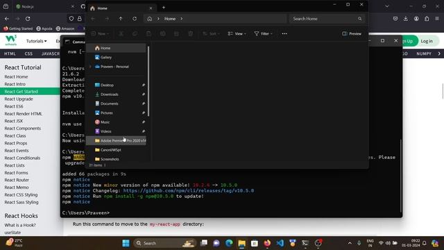 React | MALAYALAM TUTORIAL | 2 - Install Nodejs using NVM + create project | ReactJS - FE Framework