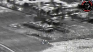 Экипаж ударного вертолёта Ми-28НМ применяет ракету Х-39 ЛМУР по ангару