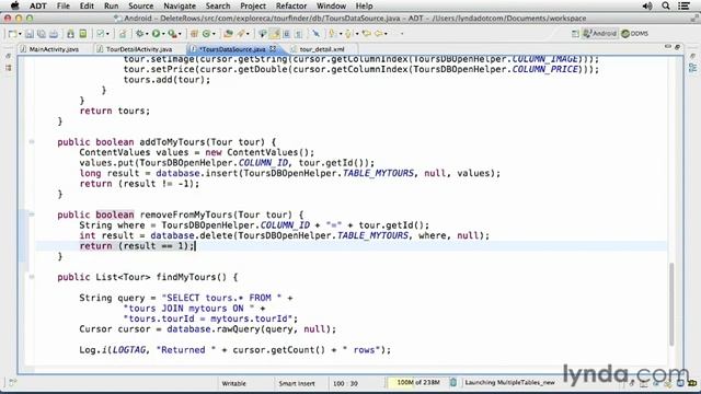 05 04 deleterow Android SDK Local Data Storage