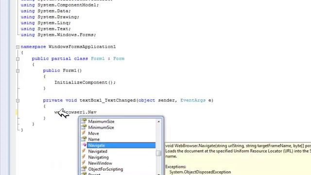 how to make a webbrowser in C#