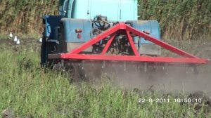 Работа дисковой бороны БДМ 3х4 навесной (без шлейф-катка) производства БДТ-АГРО. Август 2011г.