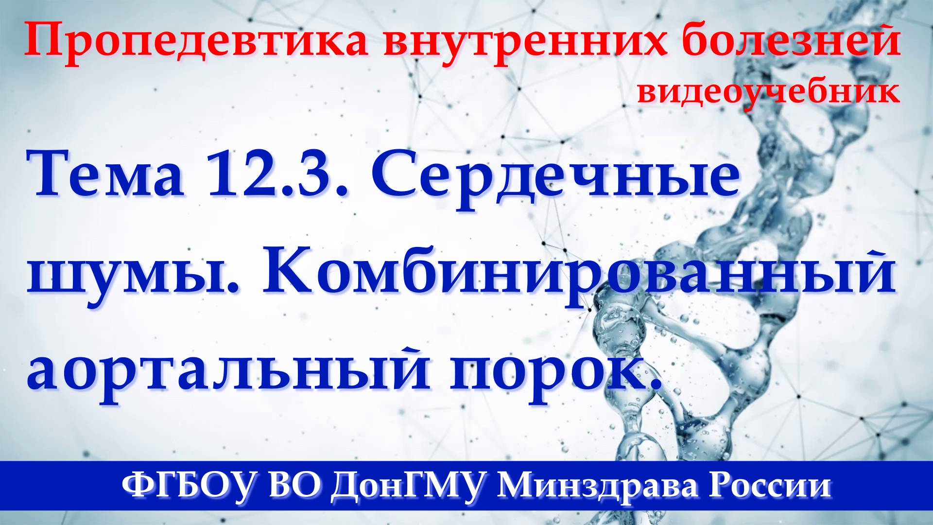 12.3. Сердечные шумы. Комбинированный аортальный порок смотреть онлайн