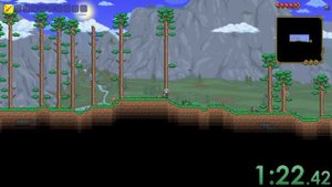 Прохождение Terraria без прыжков, крафта, ударов,ходьбы.speedrun спидран Террарии 2021 первая часть