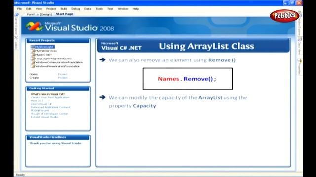 Learn C Sharp C# Net Framework |  Using ArrayList Class