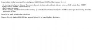 Apple: Mac Mini 2018 Kernel panic bug_type 210 after Security Update 2020-002 (5 Solutions!!)