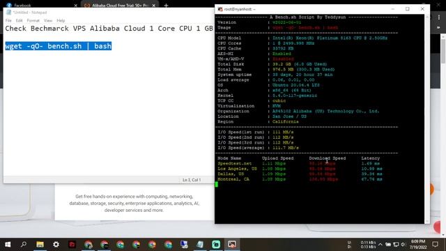 Tes Benchmark VPS Alibaba 1 Core CPU 1 GB RAM - Review VPS смотреть онлайн