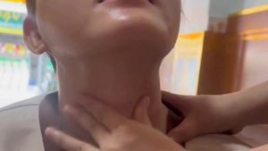 Neck fetish , choke asian girl