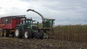 Loonbedrijf Fokkert aan het mais hakselen met Claas Jaguar 860 en 3 Fendt trekkers (2018)