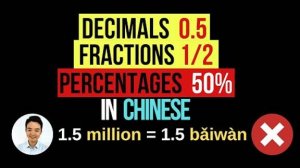 Percentages in Chinese_Decimals in Chinese_Fractions in Mandarin Chinese