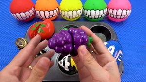Видео для детей l Playdoh Color Magic Eggs с цветным лотком для фруктовой нарезки ASMR Bon Bon