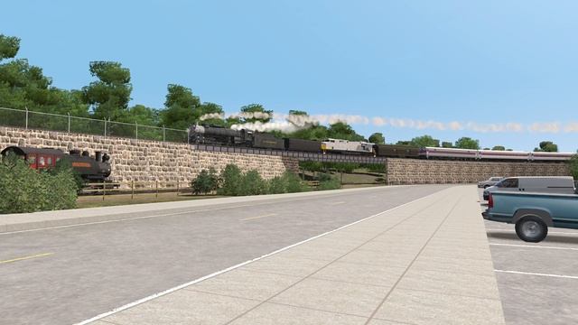 Trainz 2019 Clinchfield #311 Meeting Haven Beach Scenic Railroad 5 And A MBTA Commuter Train смотреть онлайн