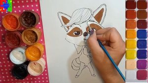 Енотки Мими из мультика. Раскраска для детей