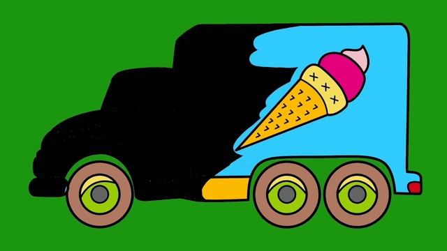 Ice Cream Truck coloring with change colors - How to color cars смотреть онлайн