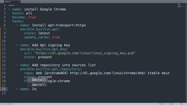 Install Google Chrome in Debian, Ubuntu, Mint Linux - Ansible module apt_key, apt_repository and ap