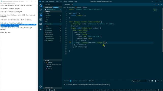 ListView | FLUTTER | ANDROID STUDIO