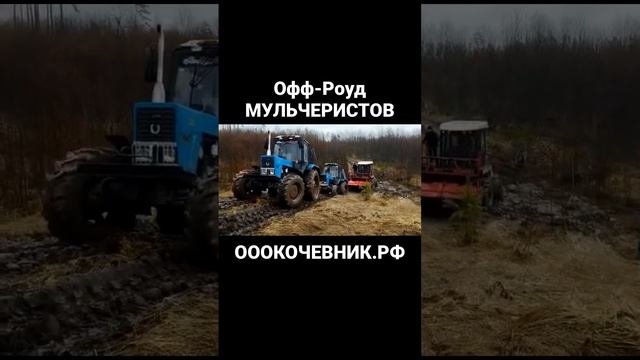 Офф-Роуд МУЛЬЧЕРИСТОВ. Трактора паровозиком тянут мульчер