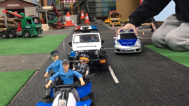 BRUDER Toys POLICE ♦ Polizei Porsche 911 + Bruder Police Quad Für Kinder