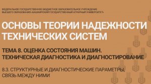 8.3 Структурные и диагностические параметры, связь между ними. (17 мин)