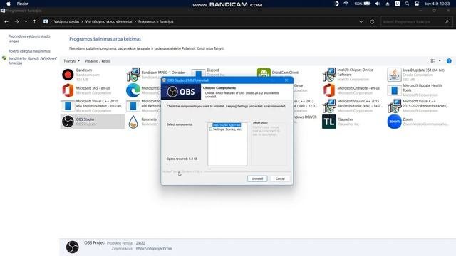 удаление OBS-studio