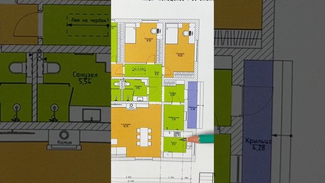 Планировка одноэтажного дома 157 м2 с терассой и мастер-спальней