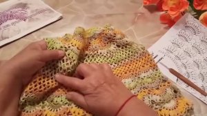 Платье крючком для девочки 4-5 лет .-ЗОЛОТАЯ ОСЕНЬ.