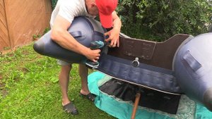 Установка перекидных колес на транец лодки ПВХ Флагман 320 НДНД.