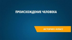 Урок 3. Происхождение человека