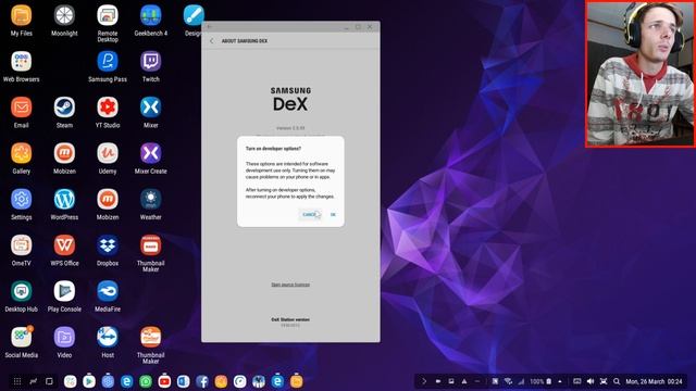 How to enable Developer Mode on Samsung DeX (Android Desktop)