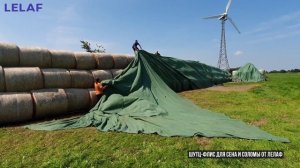 Флис укрывной для сена от Лелаф, тип ПраймТэкс. Фермеры накрывают рулоны в скирдах на зиму