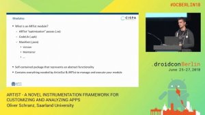 #DCBerlin18 405 Schranz ARTist A Novel Instrumentation Framework for Customizing and Analyzing Apps