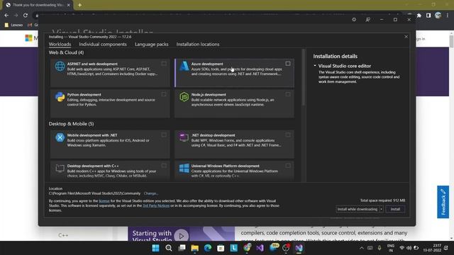 How to Download and Install Visual Studio 2022 on windows