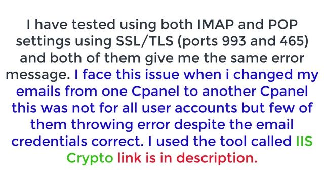 Outlook Cannot Connect To Email Server With SSL/TLS